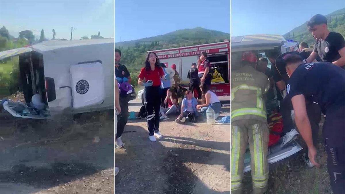 Head-On Collision Between Worker Shuttle and Car Injures 15 in Bursa