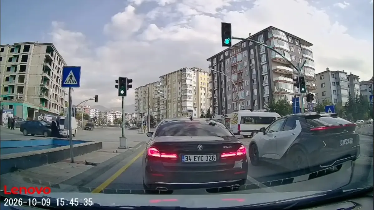 Pickup Truck Collides with Car; Two Pedestrians Escape Just in Time
