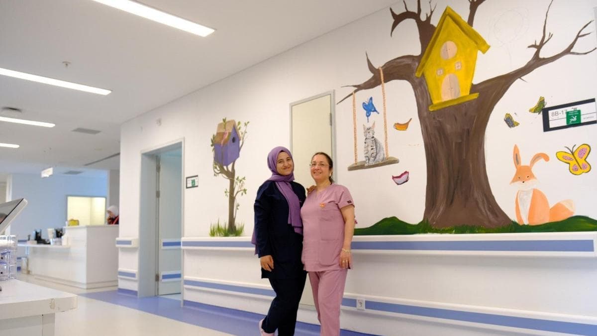 Mersin Şehir Hastanesi'nde Çocuklar İçin Renkli Duvarlar Tasarlandı