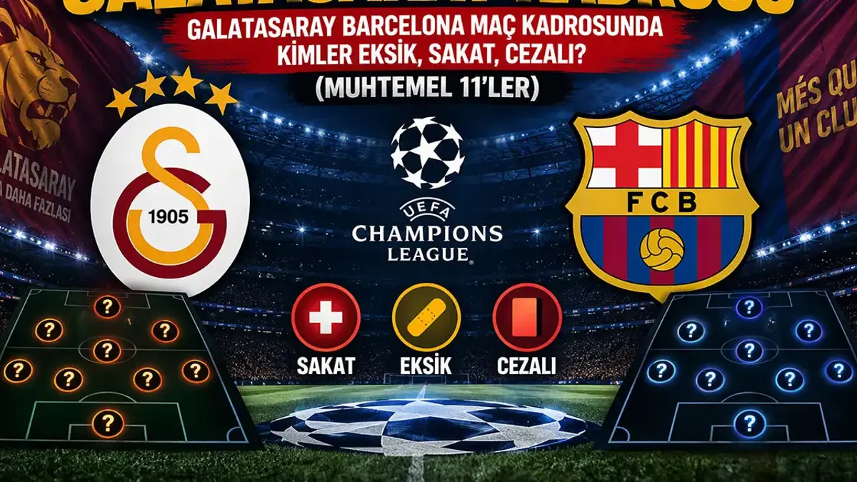 Injury and Suspension Updates: Key Players Missing from Galatasaray vs. Barcelona Clash