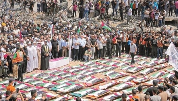 Emotional Farewell for 112 Palestinians in Delayed Gaza Funeral