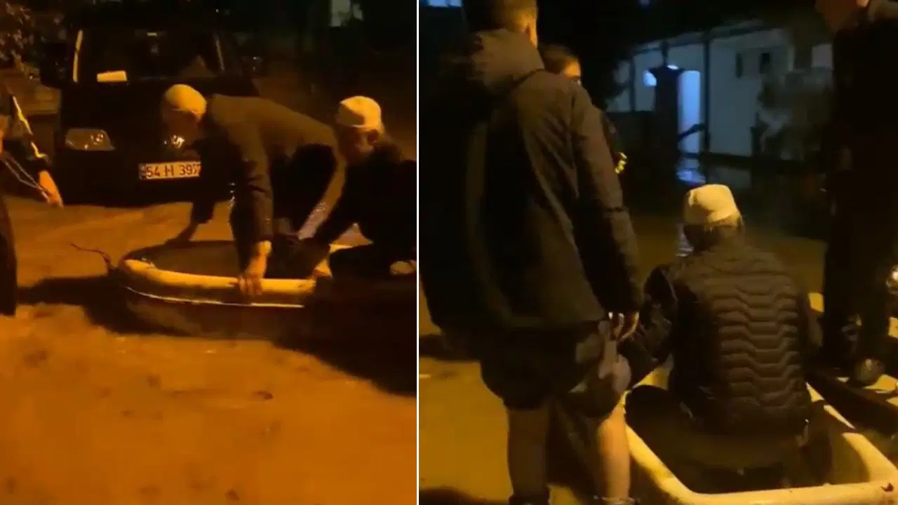 Flash Flood in Sakarya: Imam and Congregation Rescued by Boat