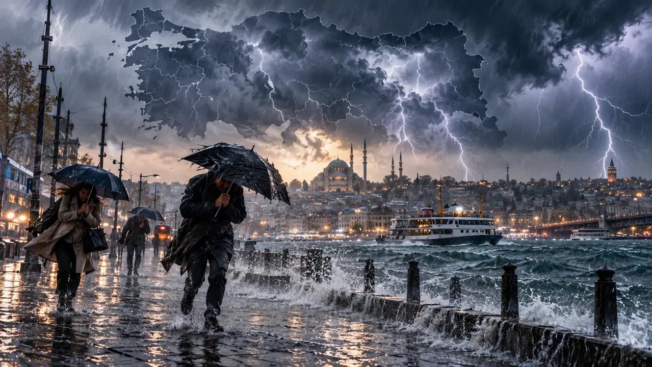 Severe Rain and Storm Warnings Issued for Istanbul and Other Regions