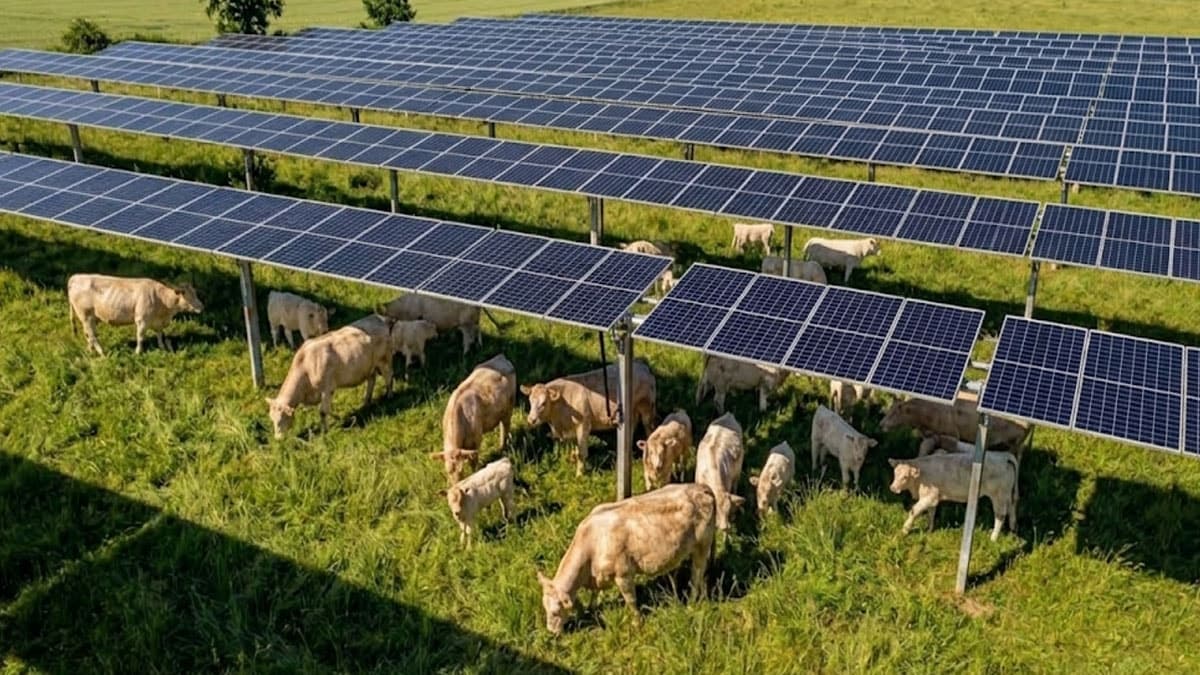 Cows Grazing Among Solar Panels: A Sustainable Farming Initiative