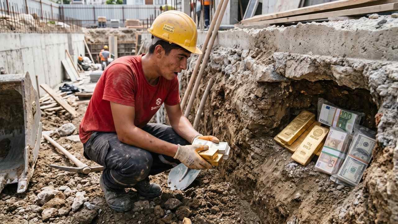 Construction Worker Discovers Gold Bars and 500,000 Lira in Cash